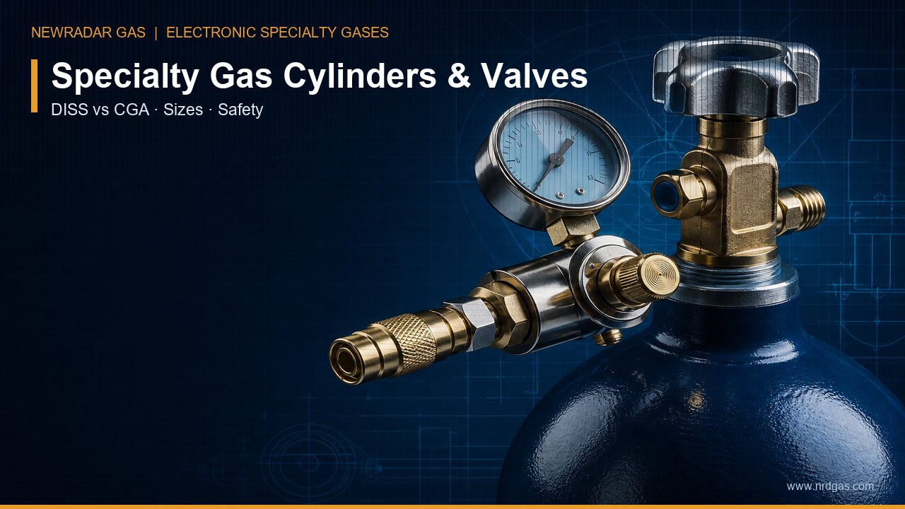 Specialty Gas Cylinders & Valves Explained: DISS vs CGA, Sizes and Safety